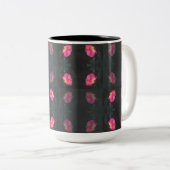 Pink Roses Pattern Zweifarbige Tasse (VorderseiteRechts)