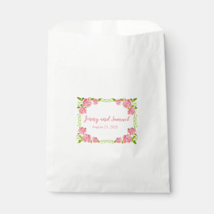 Pink Roses Personalisiert Hochzeitstorte Geschenktütchen