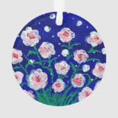 Pink Roses Personalized Acrylic Ornament (Rückseite)