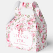 Pink Roses Pink Bow Brautparty Vielen Dank Geschenkschachtel (Vorderseite)
