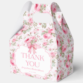 Pink Roses Pink Bow Brautparty Vielen Dank Geschenkschachtel