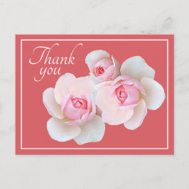 Pink Roses Pink Hintergrund Danke Postkarte