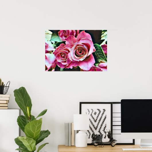 PINK ROSES POSTER (Heimbüro)