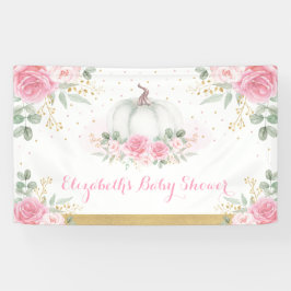 Pink Roses Pumpkin Herbst Girl Babydusche Banner