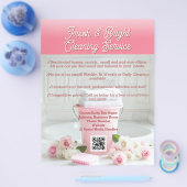 Pink Roses QR Code Clearing Service Business Flyer (Einzeln)