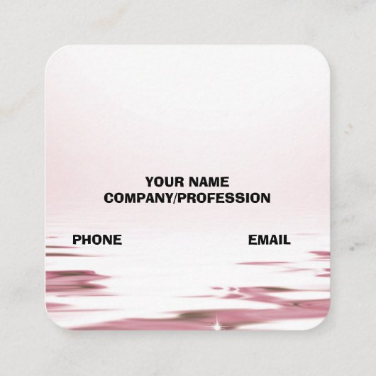 PINK ROSES QUADRATISCHE VISITENKARTE (Rückseite)