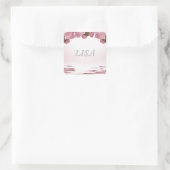 PINK ROSES QUADRATISCHER AUFKLEBER (Tasche)