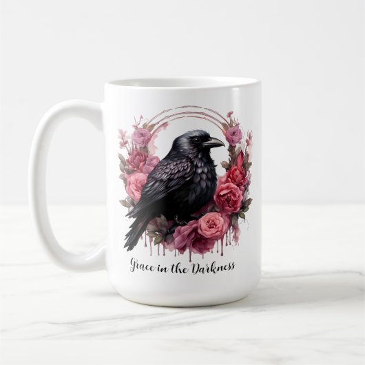 Pink Roses Raven Kaffeetasse (Links)
