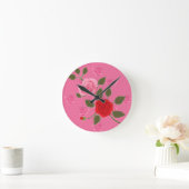 Pink roses runde wanduhr (Zuhause)