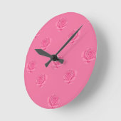 Pink roses runde wanduhr (Winkel)