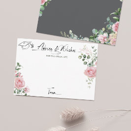 Pink Roses Script Advice And Wishes Graduation Begleitkarte