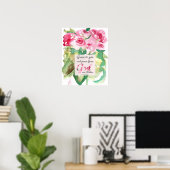 Pink Roses Scripture Romans Grace to You Poster (Heimbüro)