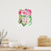 Pink Roses Scripture Romans Grace to You Poster (Küche)