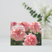Pink Roses Shakespeare Zitat Postkarte (Stehend Vorderseite)
