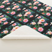 PINK ROSES SHERPA BLANKET SHERPADECKE (3/4)