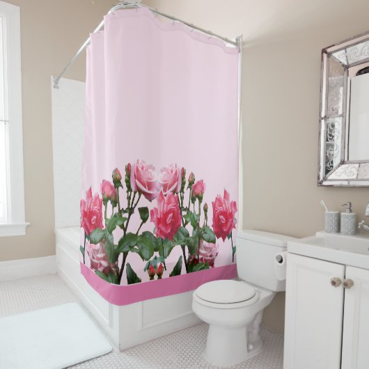 PINK ROSES SHOWER CURTAIN DUSCHVORHANG (Beispiel)
