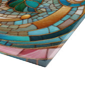 Pink Roses Stained Glass Mosaic Schneidebrett (Ecke)