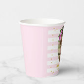 Pink Roses Striped Graduation Brunch Pappbecher (Rechts)