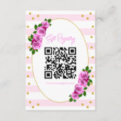 Pink Roses Striped Graduation Brunch Registry Begleitkarte (Vorderseite)