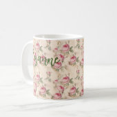 Pink Roses Tasse Kaffee Cup Custom Geschenk (Vorderseite Links)