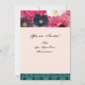 PINK ROSES UND ANEMONE BLUME BRAUTPARTY EINLADUNG (Rückseite)