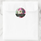 PINK ROSES UND ANEMONE BLUME BRAUTPARTY RUNDER AUFKLEBER (Tasche)