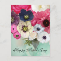 PINK ROSES UND ANEMONE BLUME MUTTERTAG