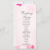 Pink Roses und Greenery Pink Hochzeitsprogramm (Rückseite)