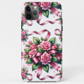 Pink Roses und Ribbons Handy Case (Rückseite)