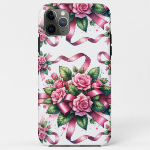 Pink Roses und Ribbons Handy Case