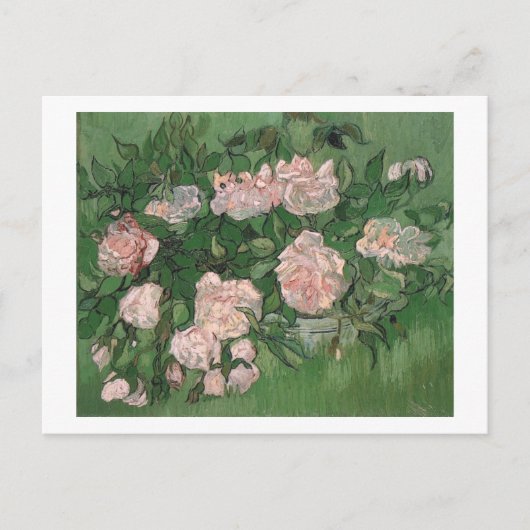 Pink Roses Van Gogh Fine Art Postkarte (Vorderseite)