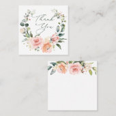 Pink Roses Vielen Dank Square Business Card Quadratische Visitenkarte (Vorne/Hinten)