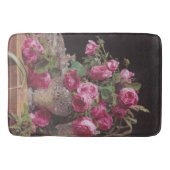 Pink Roses (von Ferdinand Georg Waldmüller) Badematte (Vorderseite)