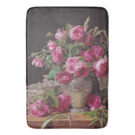 Pink Roses (von Ferdinand Georg Waldmüller) Badematte