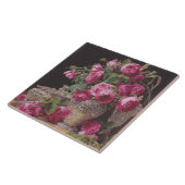 Pink Roses (von Ferdinand Georg Waldmüller) Fliese (Seite)