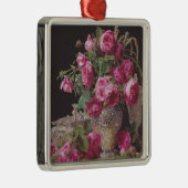 Pink Roses (von Ferdinand Georg Waldmüller) Ornament Aus Metall (Rechts)