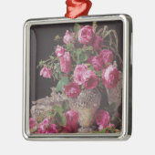 Pink Roses (von Ferdinand Georg Waldmüller) Ornament Aus Metall (Links)