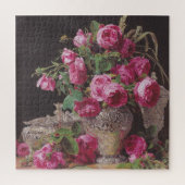 Pink Roses (von Ferdinand Georg Waldmüller) Puzzle (Vertikal)