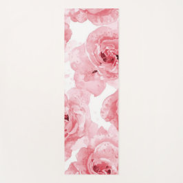 Pink Roses Watercolor Floral Blush Botanical Yogamatte