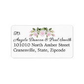 Pink Roses Wedding Address Label for RSVP Adressaufkleber (Vorne)