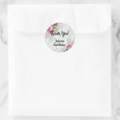 Pink Roses Wedding Vielen Dank Sticker (Tasche)