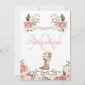 Pink Roses Western Mariachi Cowgirl Quinceañera Einladung (Rückseite)