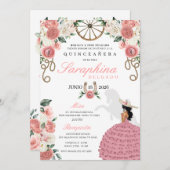 Pink Roses Western Mariachi Cowgirl Quinceañera Einladung (Vorne/Hinten)