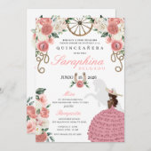Pink Roses Western Mariachi Cowgirl Quinceañera Einladung (Vorne/Hinten)