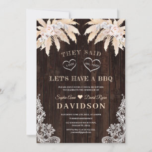 Pink Roses White Orchid Pampas After Wedding BBQ Einladung