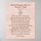 Pink Roses, William Shakespeare Liebe Poster (Vorne)