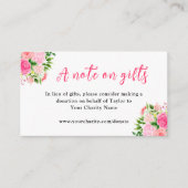 Pink Roses with Foliage Birthday A Note On Gifts Begleitkarte (Vorderseite)