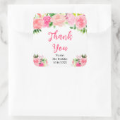 Pink Roses with Foliage Birthday Thank You Quadratischer Aufkleber (Tasche)