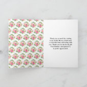 Pink Roses with Foliage Bridal Shower Dankeskarte (Innenseite)