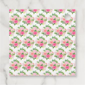 Pink Roses with Foliage Bridal Shower Geschenkanhänger (Rückseite)